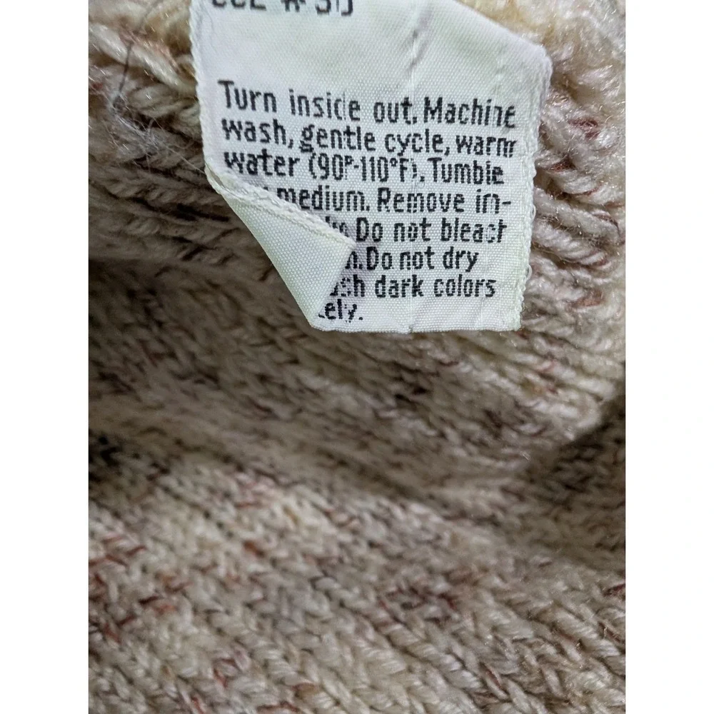 VTG Puritan Great Outdoors Cable Knit Shawl Collar Sweater Mens L Light Academia